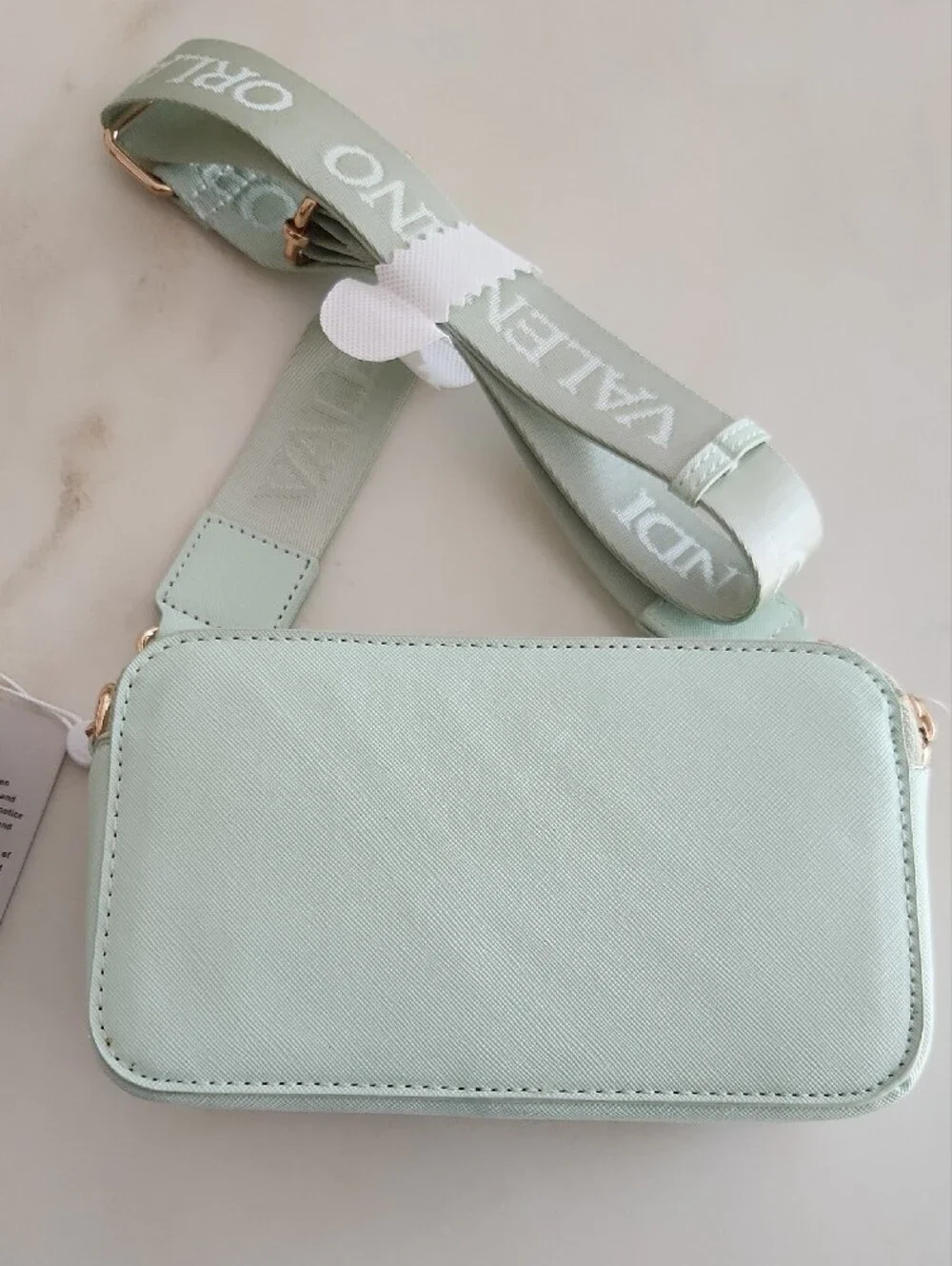 Valentino Orlandi Mint Green Crossbody Bag with Gold Studs
